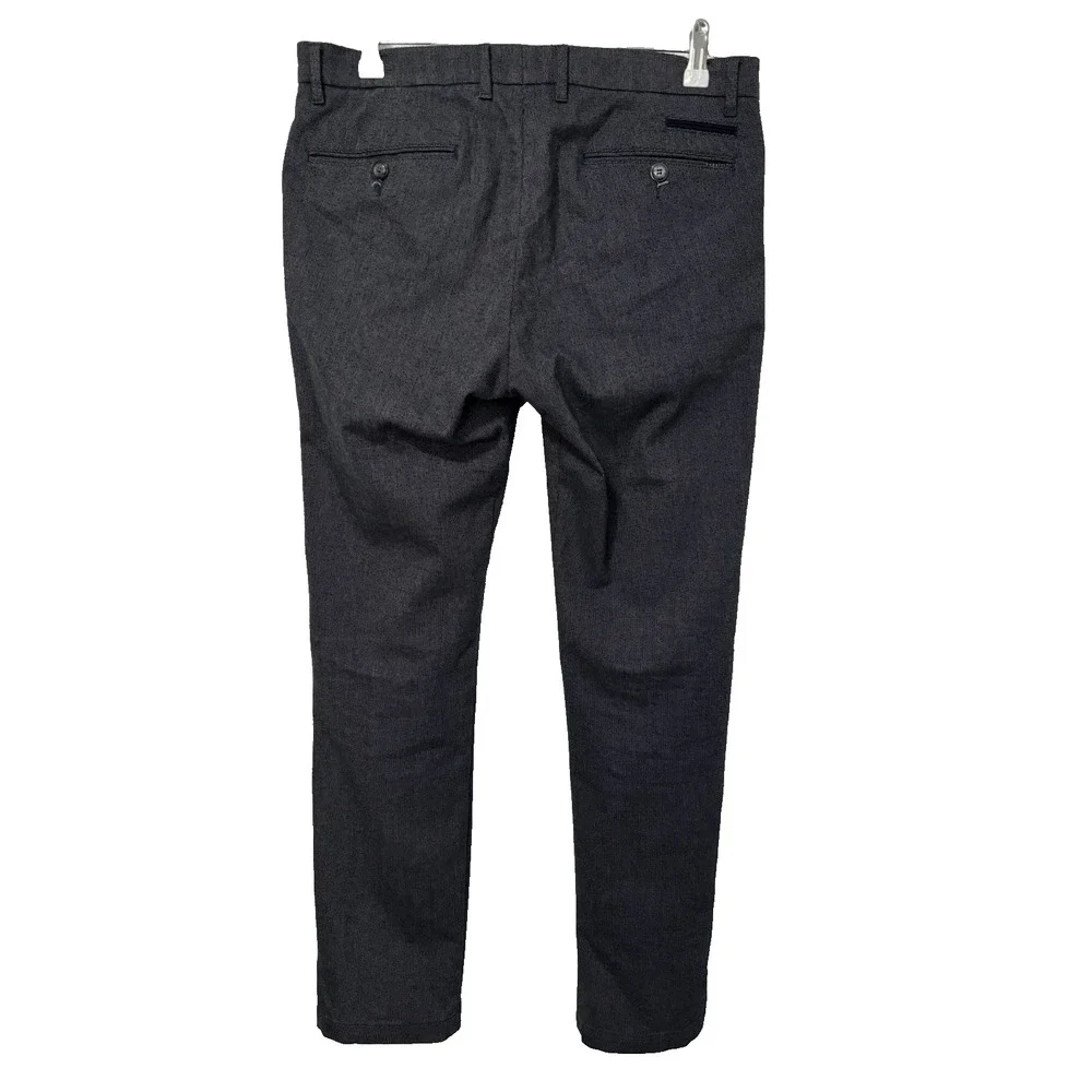 Bugatti Mens Modern Dress Pants 34X32 Blue Slim Fit Straight Leg Business Office